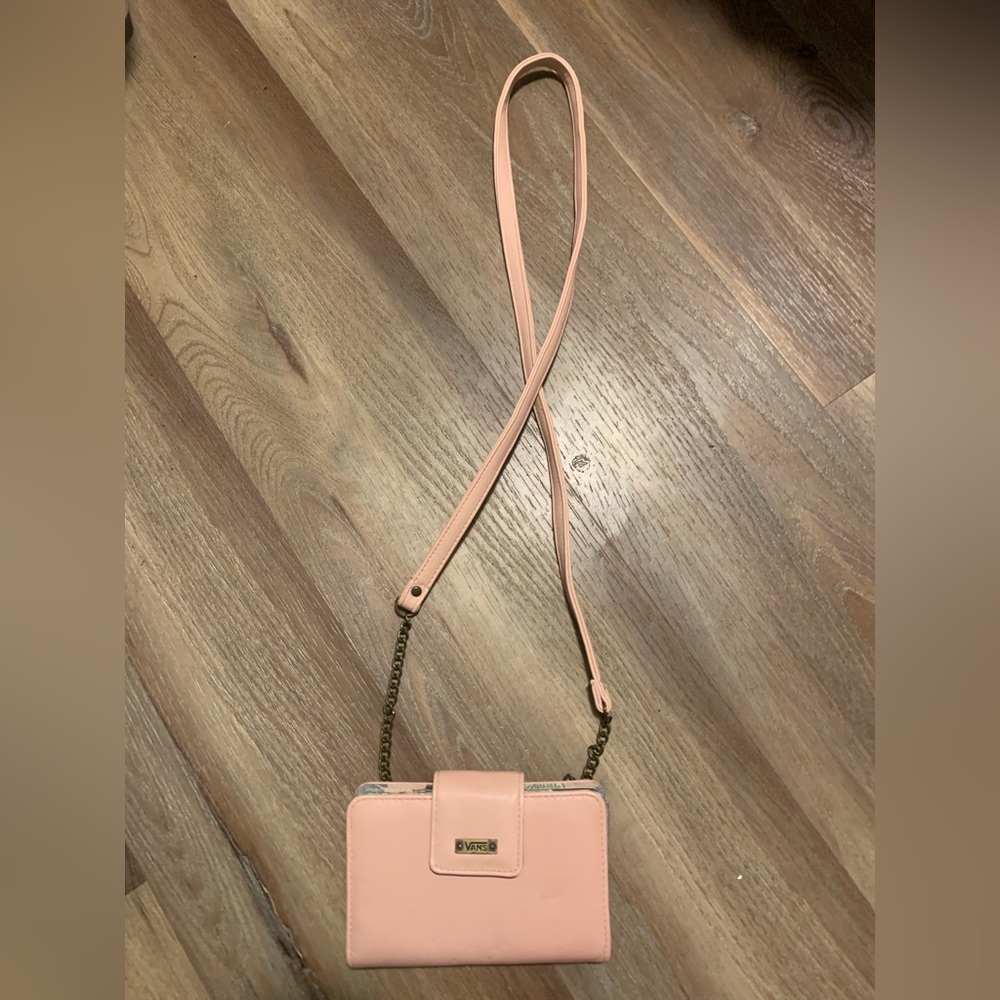 Van pink cross body bi fold wallet